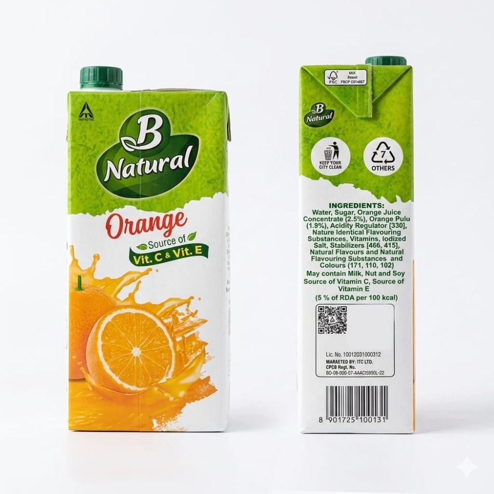 B natural orange beverage