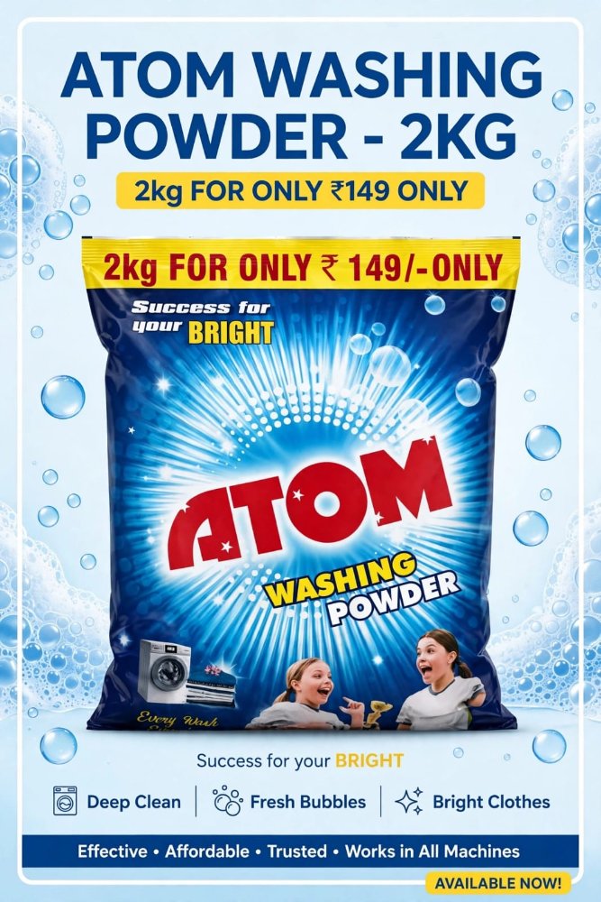Atom washing powder
