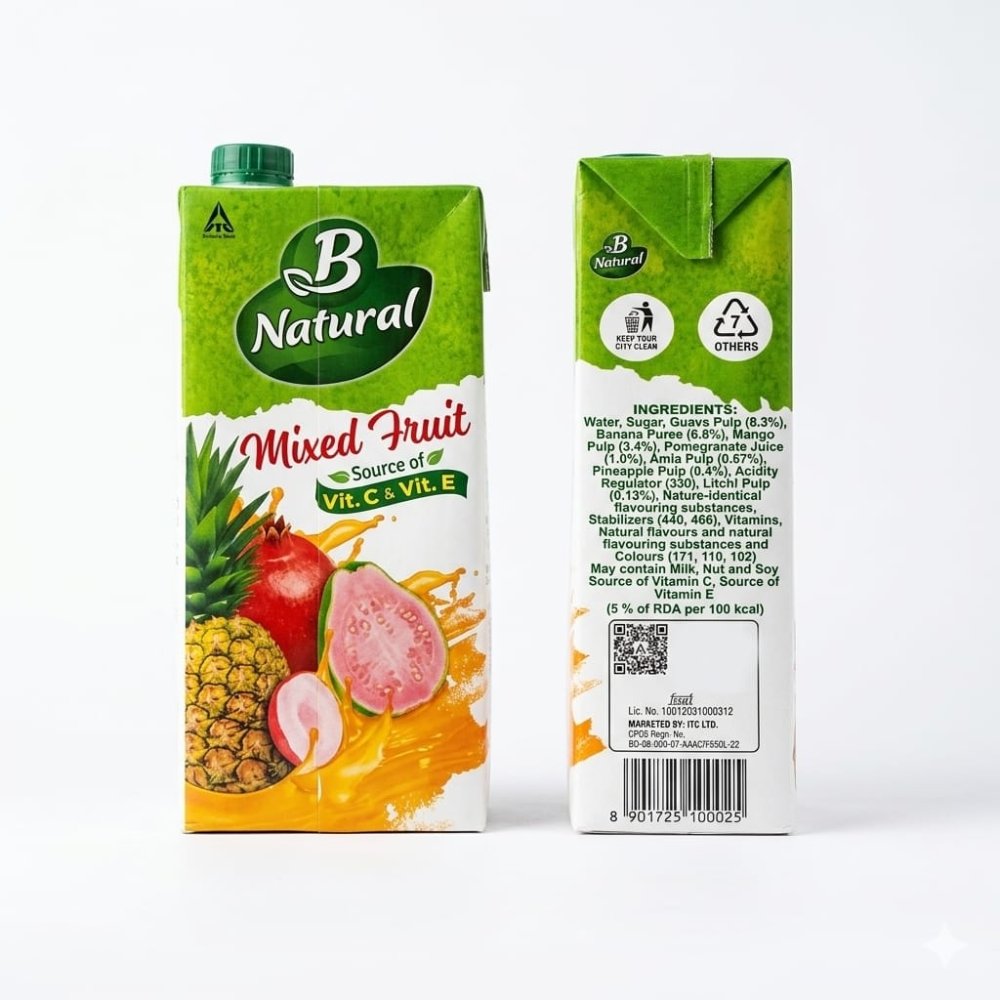 B natural mixed fruit juice